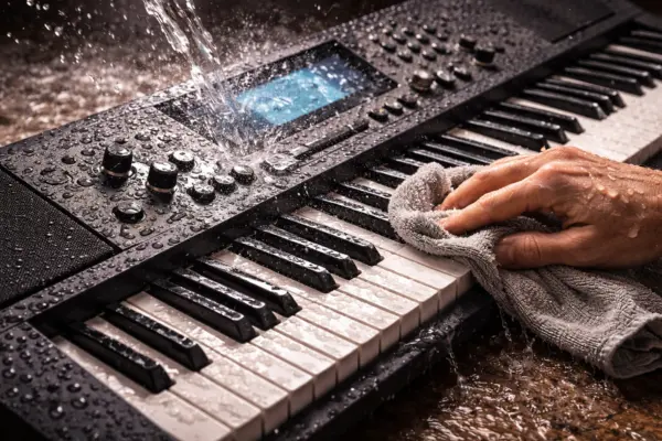 Pode molhar teclado musical?