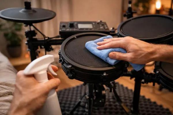 Como limpar bateria eletrônica em casa sem danificar sensores