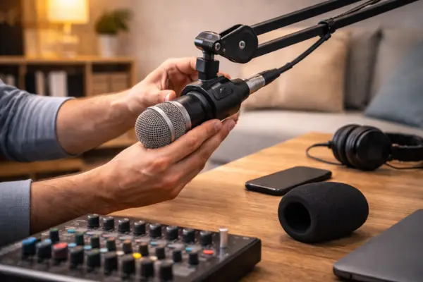 Como evitar quedas de microfone em casa e proteger o equipamento durante o uso